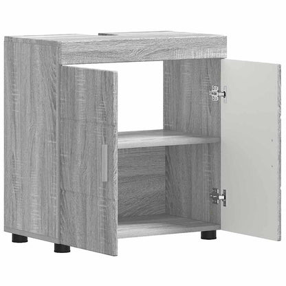 Badezimmer Waschbecken Schrank mit Speicher TULUM Grau Sonoma