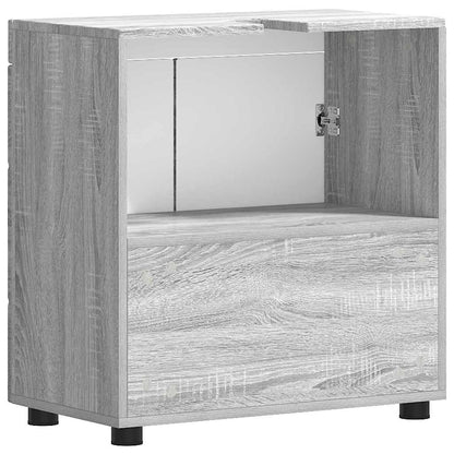 Badezimmer Waschbecken Schrank mit Speicher TULUM Grau Sonoma