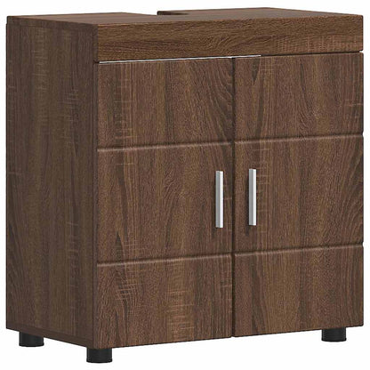 Badezimmer Waschbecken Schrank mit Tür TULUM Braun Eichen-Optik