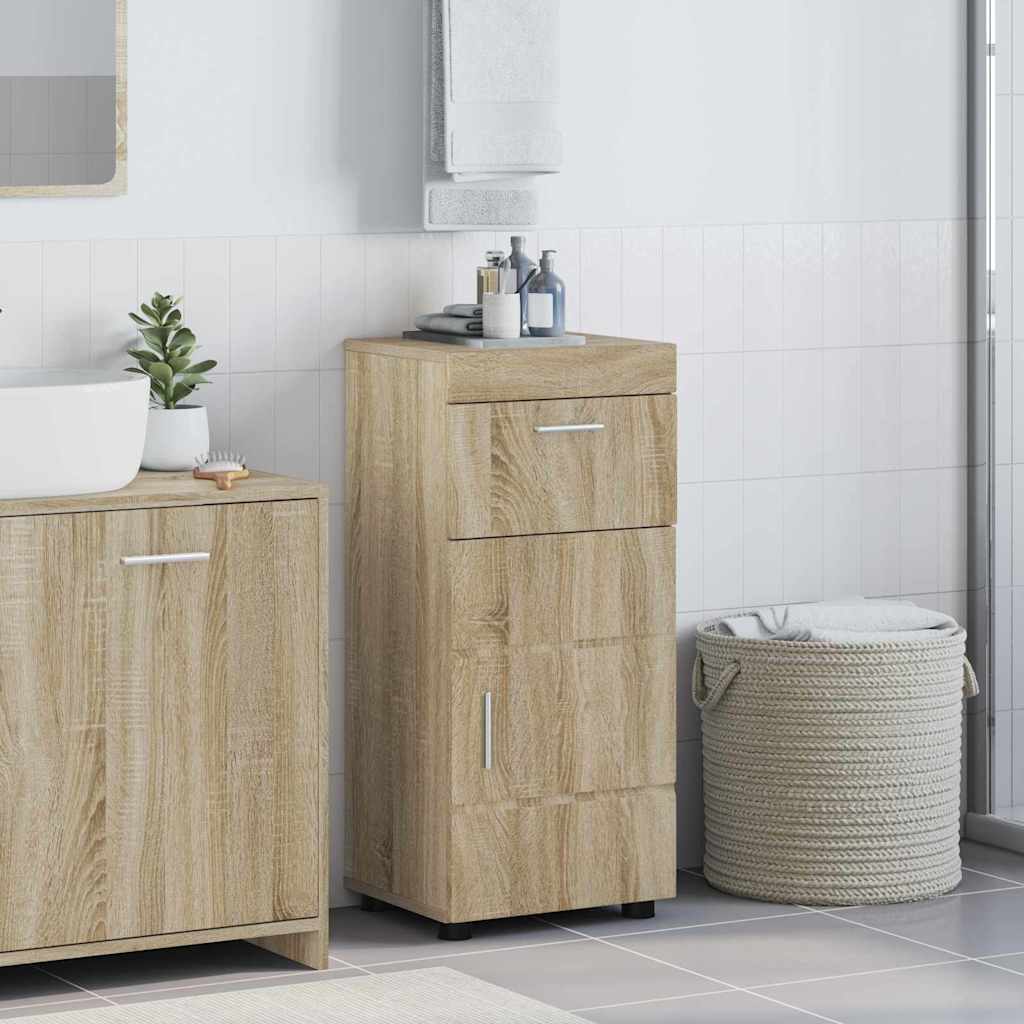Badezimmer Schrank mit Tür TULUM Sonoma-Eiche 37 x 31,5 x 82 cm