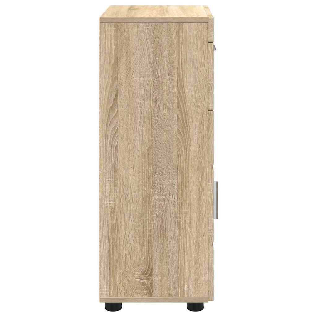 Badezimmer Schrank mit Tür TULUM Sonoma-Eiche 37 x 31,5 x 82 cm