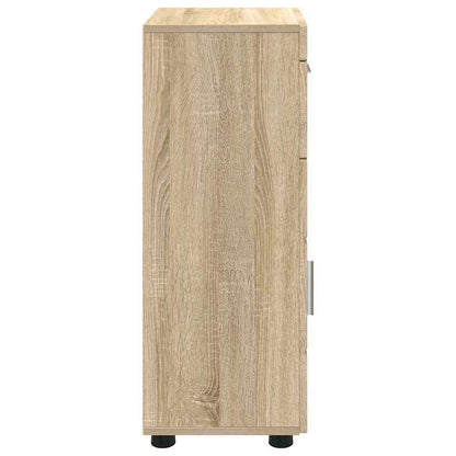 Badezimmer Schrank mit Tür TULUM Sonoma-Eiche 37 x 31,5 x 82 cm