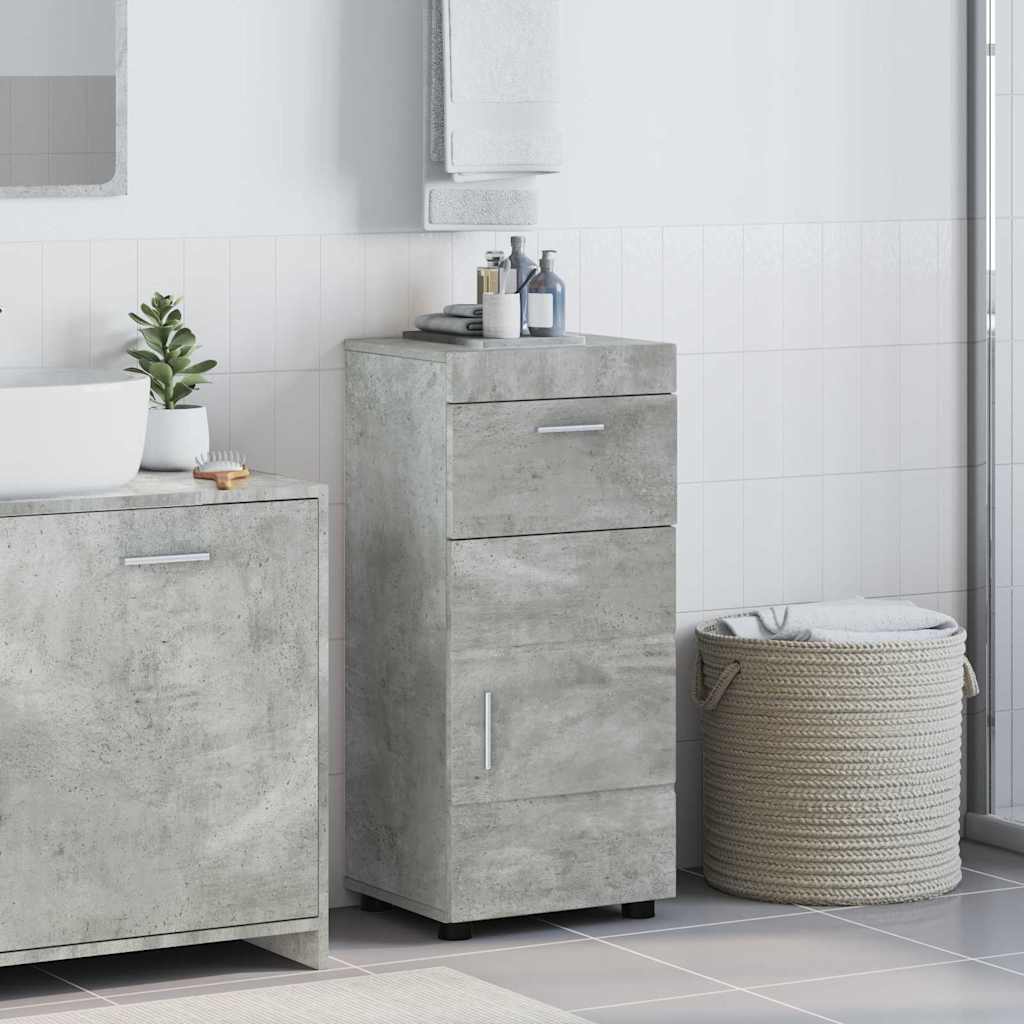 Badezimmer Schrank mit Tür TULUM Betongrau 37 x 31,5 x 82 cm