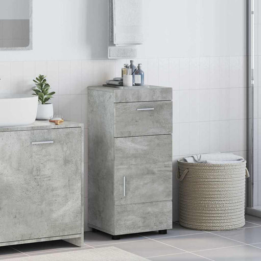 Badezimmer Schrank mit Tür TULUM Betongrau 37 x 31,5 x 82 cm