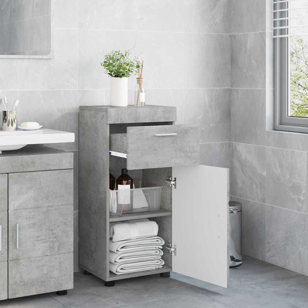 Badezimmer Schrank mit Tür TULUM Betongrau 37 x 31,5 x 82 cm