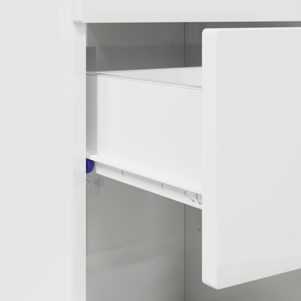 Badezimmer Schrank TULUM Hochglanz-Weiß 37 x 31,5 x 82 cm