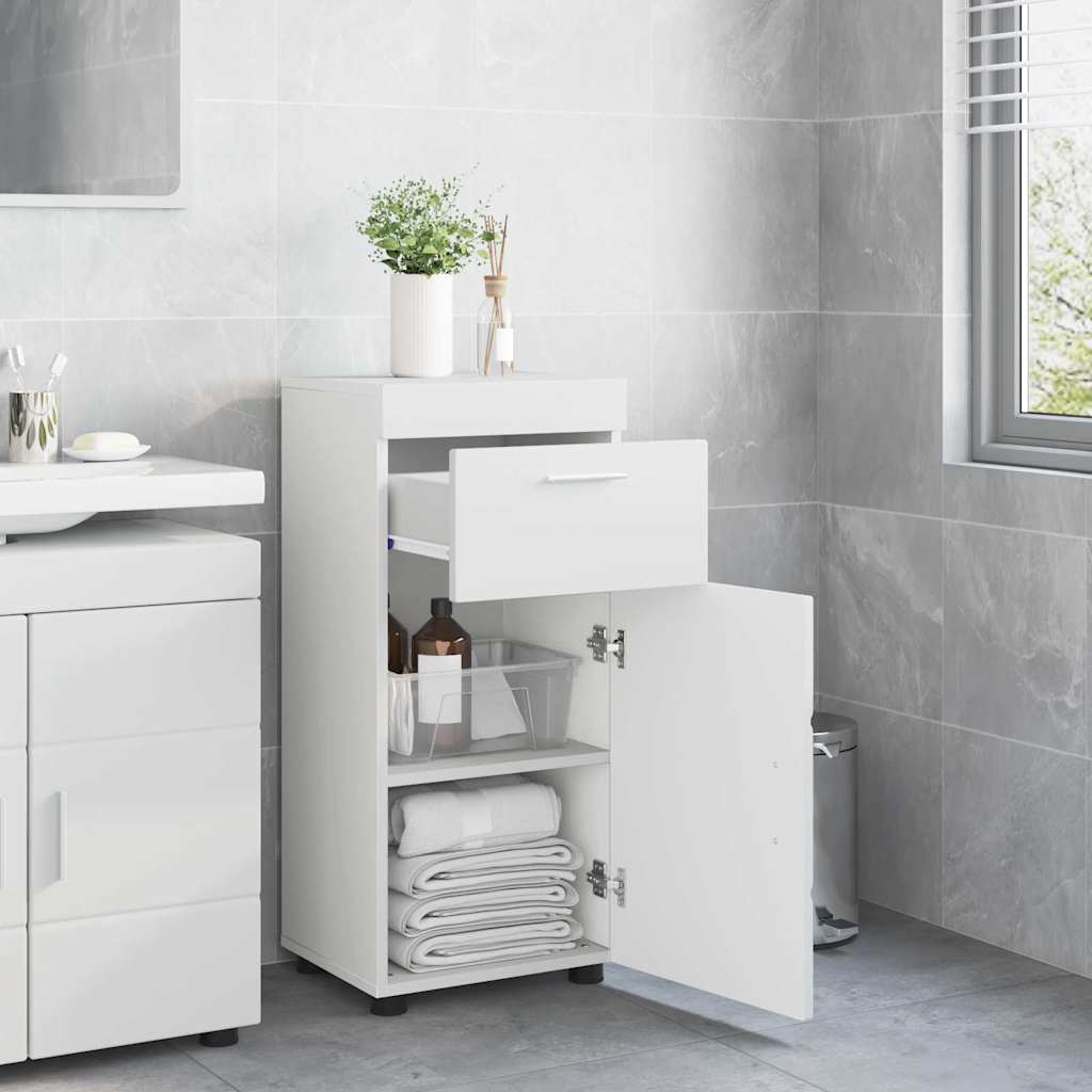 Badezimmer Schrank TULUM Hochglanz-Weiß 37 x 31,5 x 82 cm