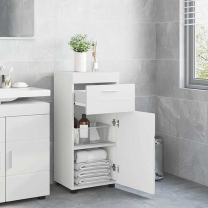 Badezimmer Schrank TULUM Hochglanz-Weiß 37 x 31,5 x 82 cm
