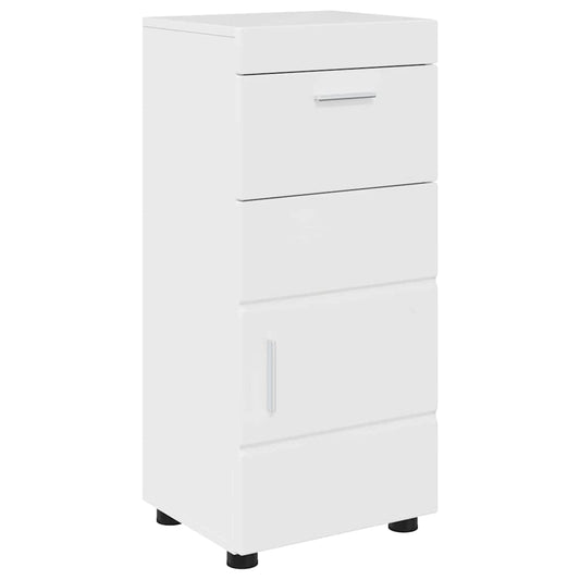 Badezimmer Schrank TULUM Hochglanz-Weiß 37 x 31,5 x 82 cm