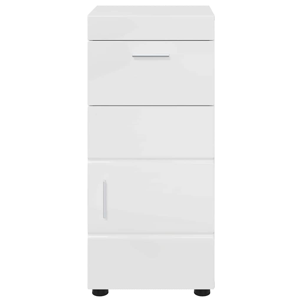Badezimmer Schrank TULUM Hochglanz-Weiß 37 x 31,5 x 82 cm