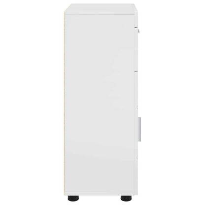 Badezimmer Schrank TULUM Hochglanz-Weiß 37 x 31,5 x 82 cm