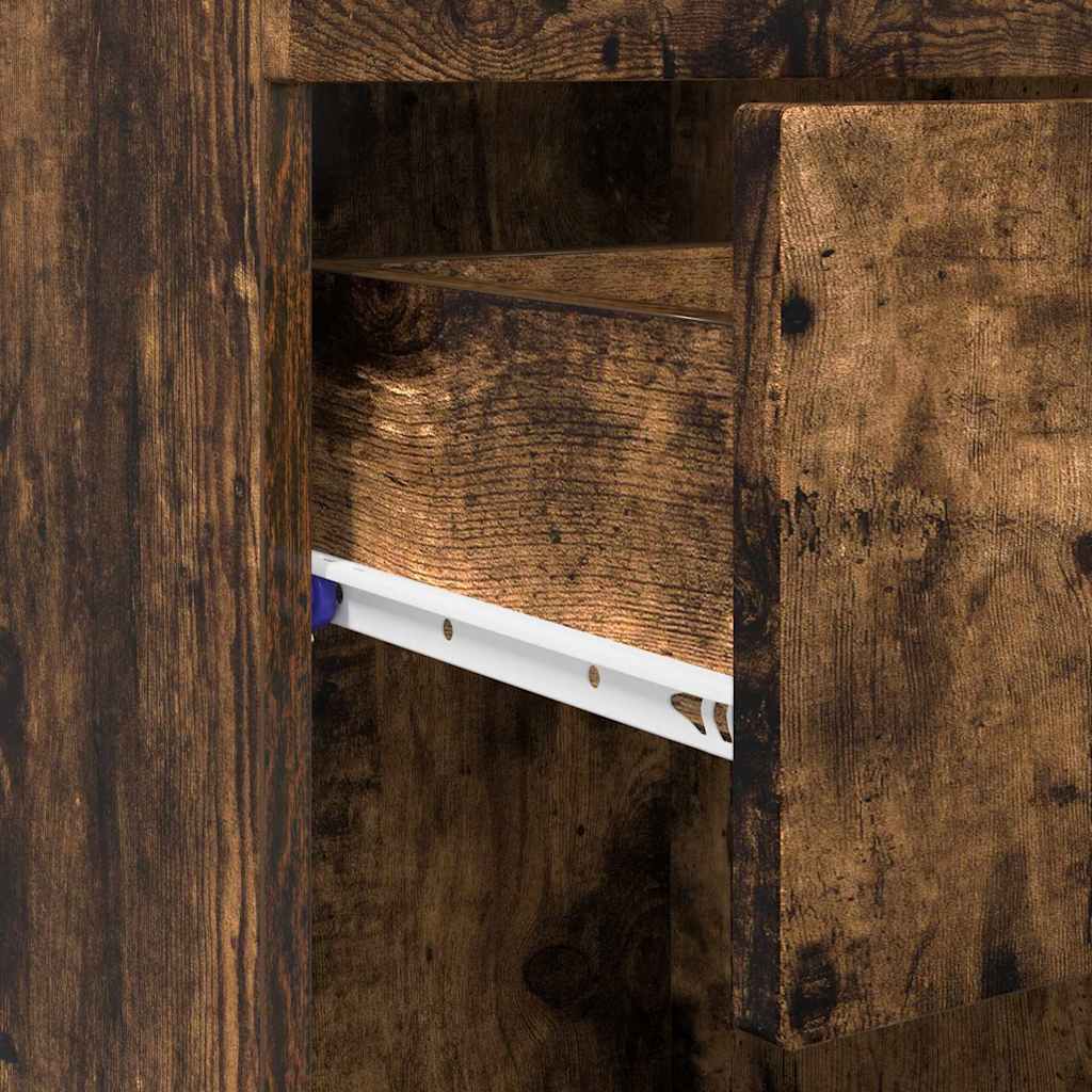 Badezimmer Schrank mit Tür TULUM Räuchereiche 37 x 31,5 x 82 cm