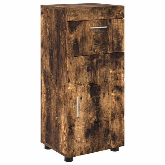 Badezimmer Schrank mit Tür TULUM Räuchereiche 37 x 31,5 x 82 cm