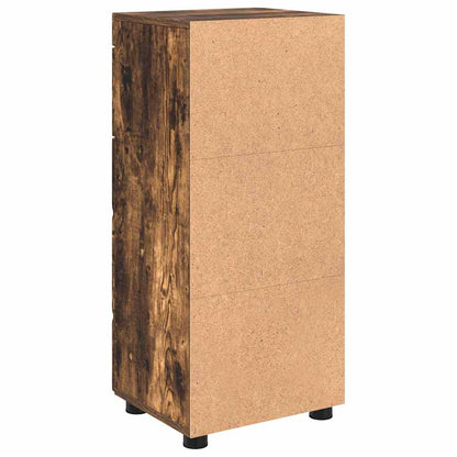 Badezimmer Schrank mit Tür TULUM Räuchereiche 37 x 31,5 x 82 cm