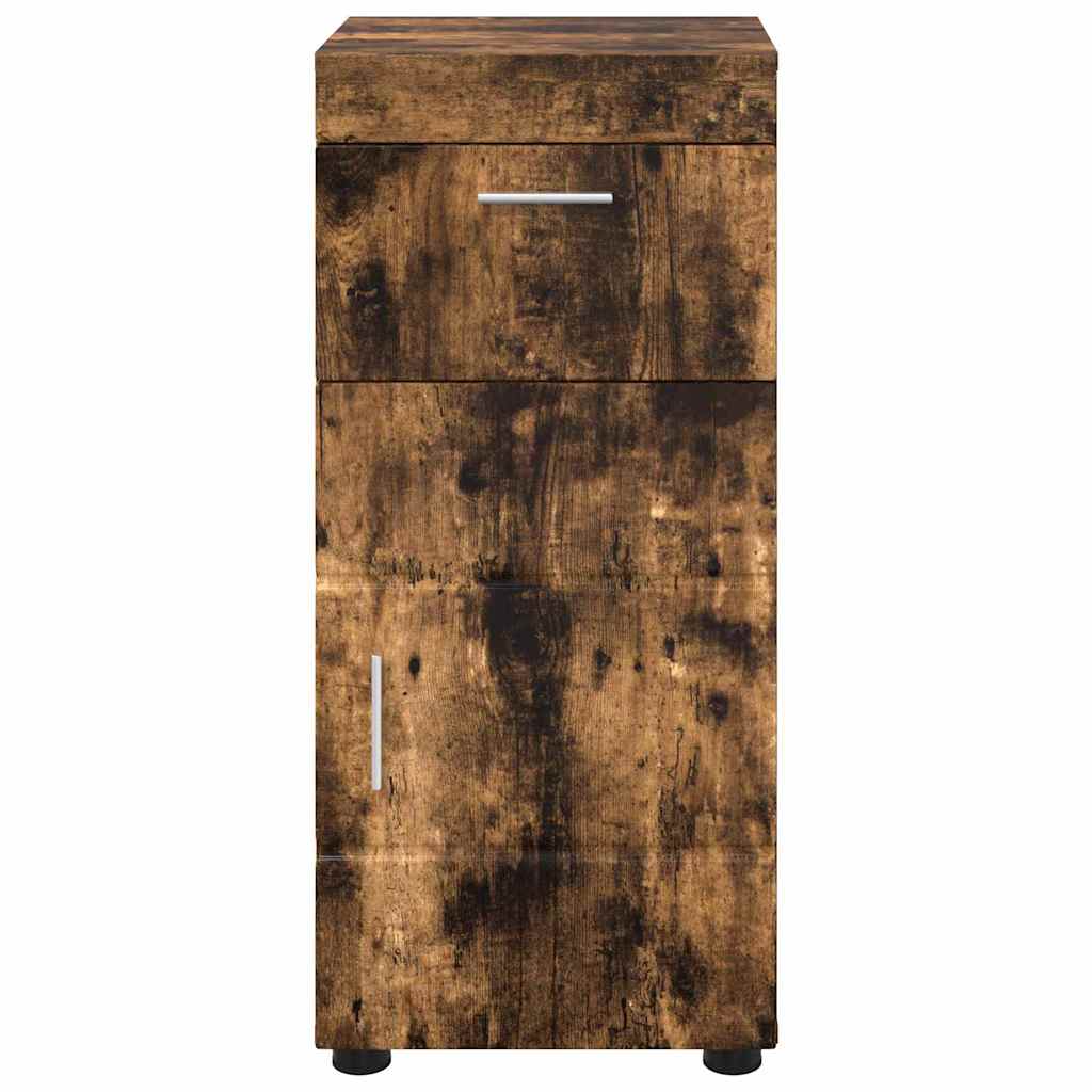 Badezimmer Schrank mit Tür TULUM Räuchereiche 37 x 31,5 x 82 cm