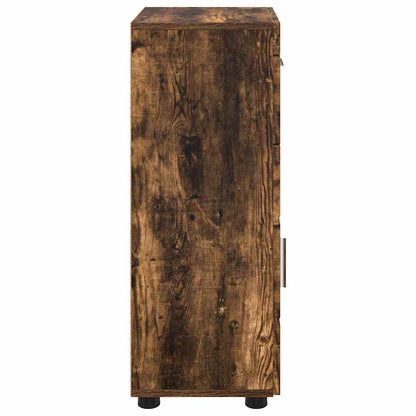 Badezimmer Schrank mit Tür TULUM Räuchereiche 37 x 31,5 x 82 cm