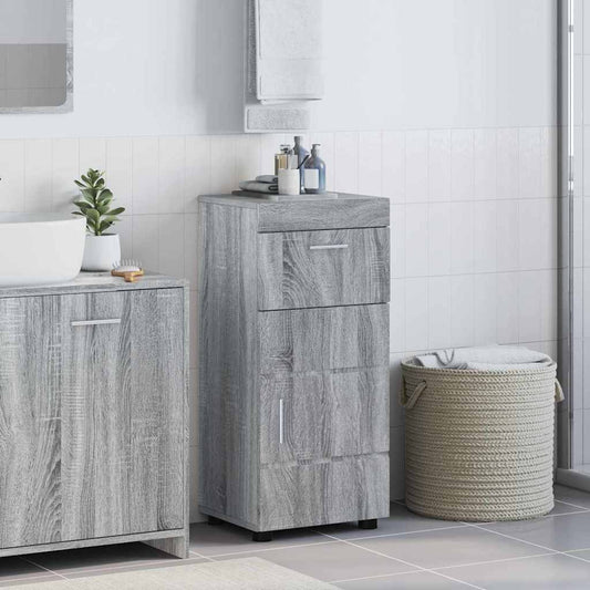 Badezimmer Schrank mit Tür TULUM Grau Sonoma 37 x 31,5 x 82 cm