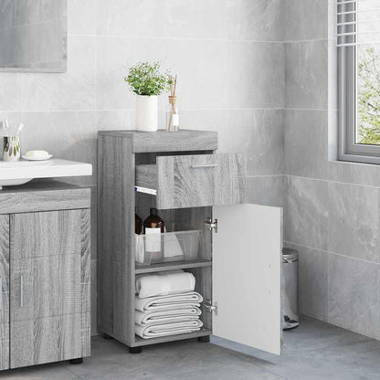 Badezimmer Schrank mit Tür TULUM Grau Sonoma 37 x 31,5 x 82 cm