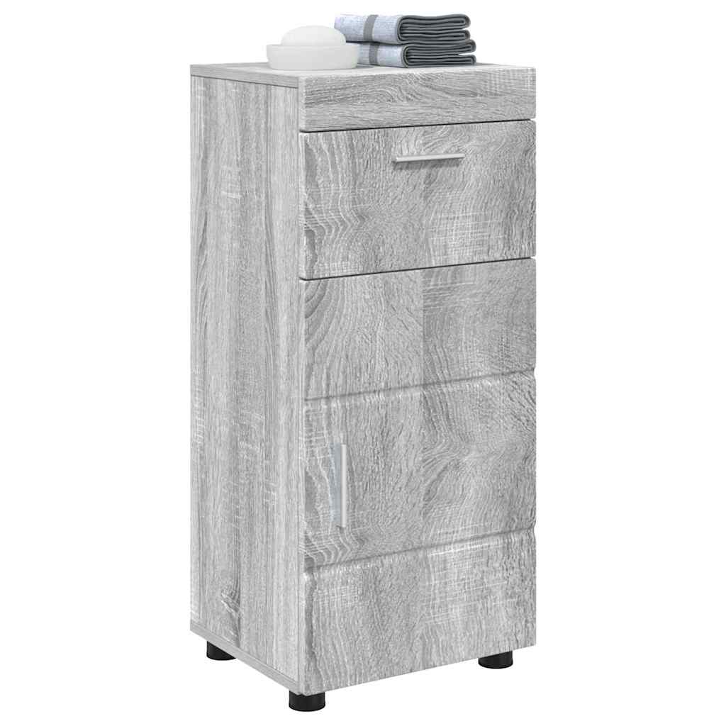 Badezimmer Schrank mit Tür TULUM Grau Sonoma 37 x 31,5 x 82 cm
