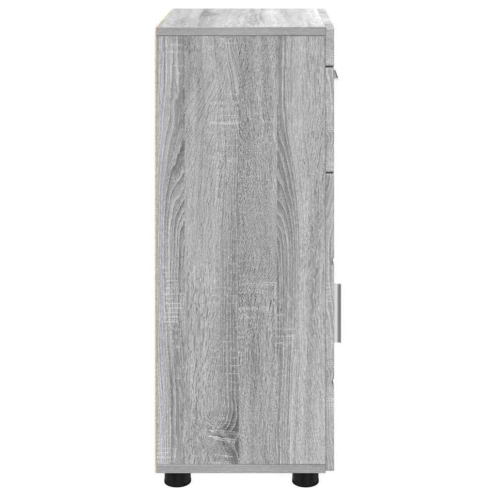 Badezimmer Schrank mit Tür TULUM Grau Sonoma 37 x 31,5 x 82 cm