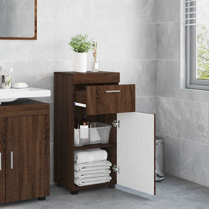 Badezimmer Schrank TULUM Braun Eichen-Optik 37 x 31,5 x 82 cm