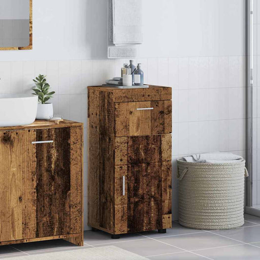 Badezimmer Schrank mit Speicher TULUM Altholz 37 x 31,5 x 82 cm