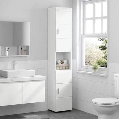 Badezimmer Schrank TULUM Weiß 37 x 31,5 x 203 cm Holzwerkstoff