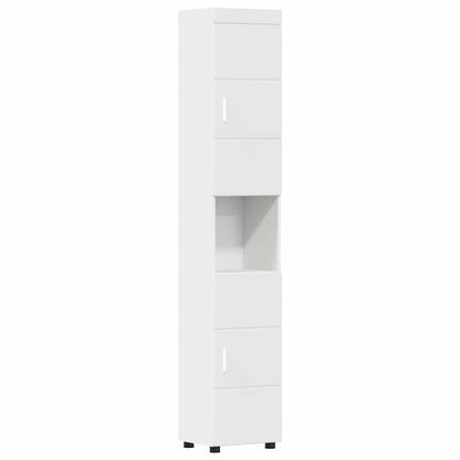 Badezimmer Schrank TULUM Weiß 37 x 31,5 x 203 cm Holzwerkstoff