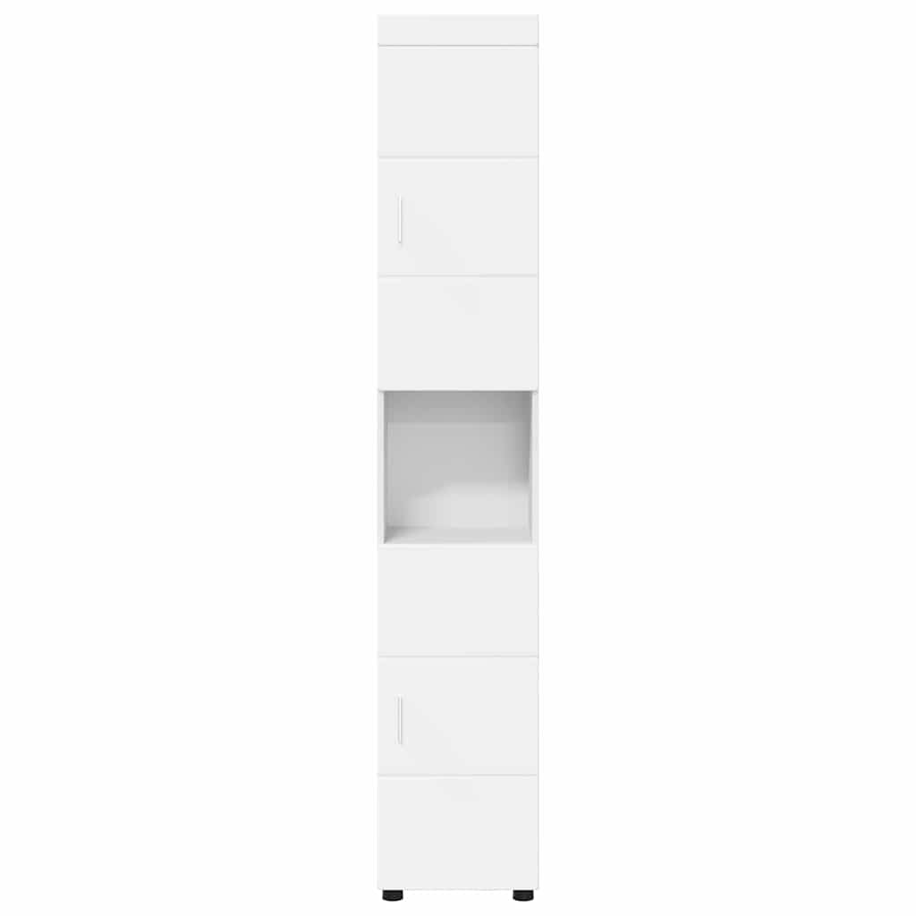 Badezimmer Schrank TULUM Weiß 37 x 31,5 x 203 cm Holzwerkstoff
