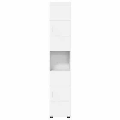 Badezimmer Schrank TULUM Weiß 37 x 31,5 x 203 cm Holzwerkstoff