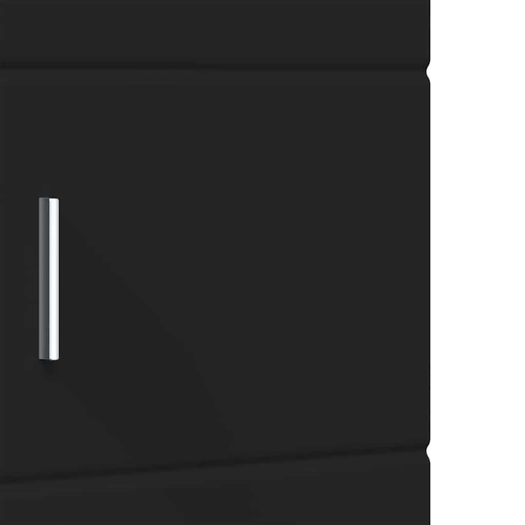 Badezimmer Schrank mit Tür TULUM Schwarz 37 x 31,5 x 203 cm