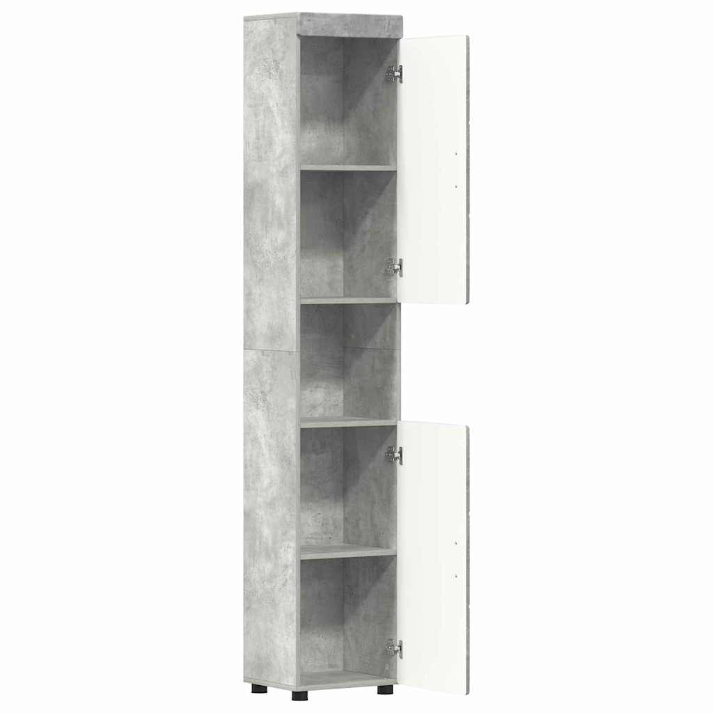 Badezimmer Schrank mit Tür TULUM Betongrau 37 x 31,5 x 203 cm
