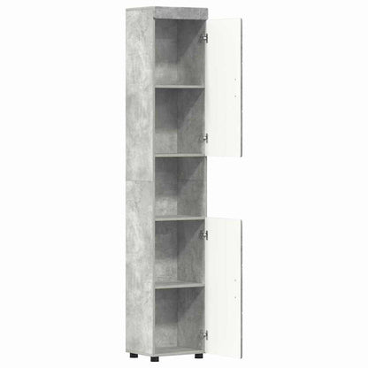 Badezimmer Schrank mit Tür TULUM Betongrau 37 x 31,5 x 203 cm