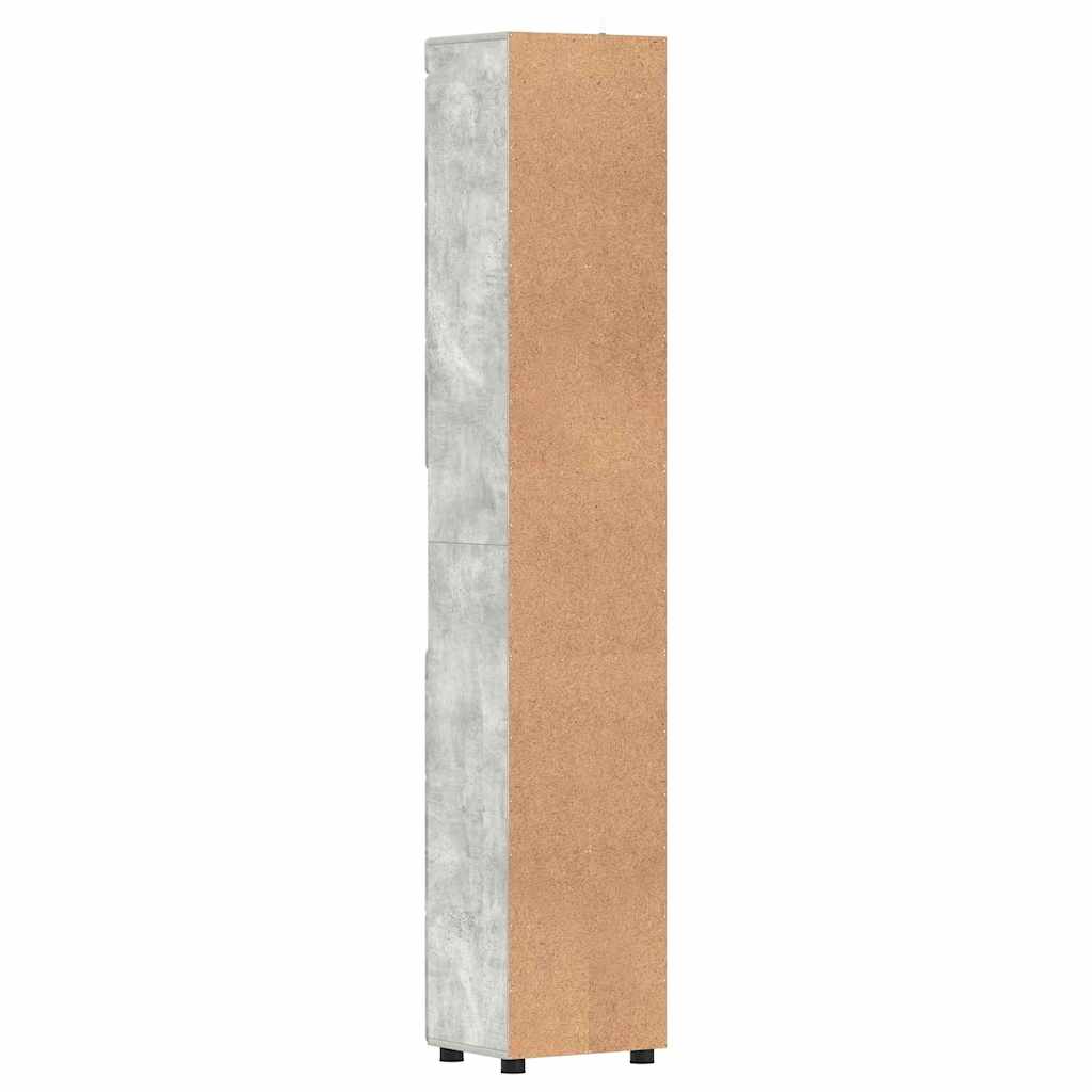 Badezimmer Schrank mit Tür TULUM Betongrau 37 x 31,5 x 203 cm