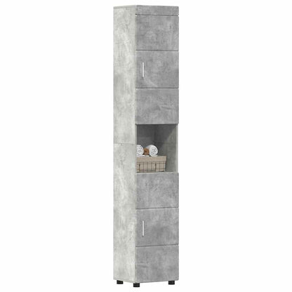 Badezimmer Schrank mit Tür TULUM Betongrau 37 x 31,5 x 203 cm