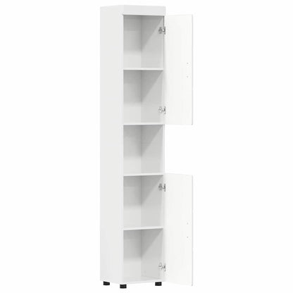 Badezimmer Schrank TULUM Hochglanz-Weiß 37 x 31,5 x 203 cm