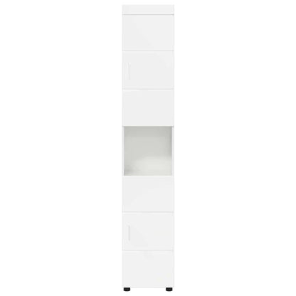 Badezimmer Schrank TULUM Hochglanz-Weiß 37 x 31,5 x 203 cm