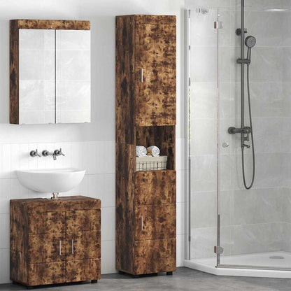 Badezimmer Schrank TULUM Räuchereiche 37 x 31,5 x 203 cm