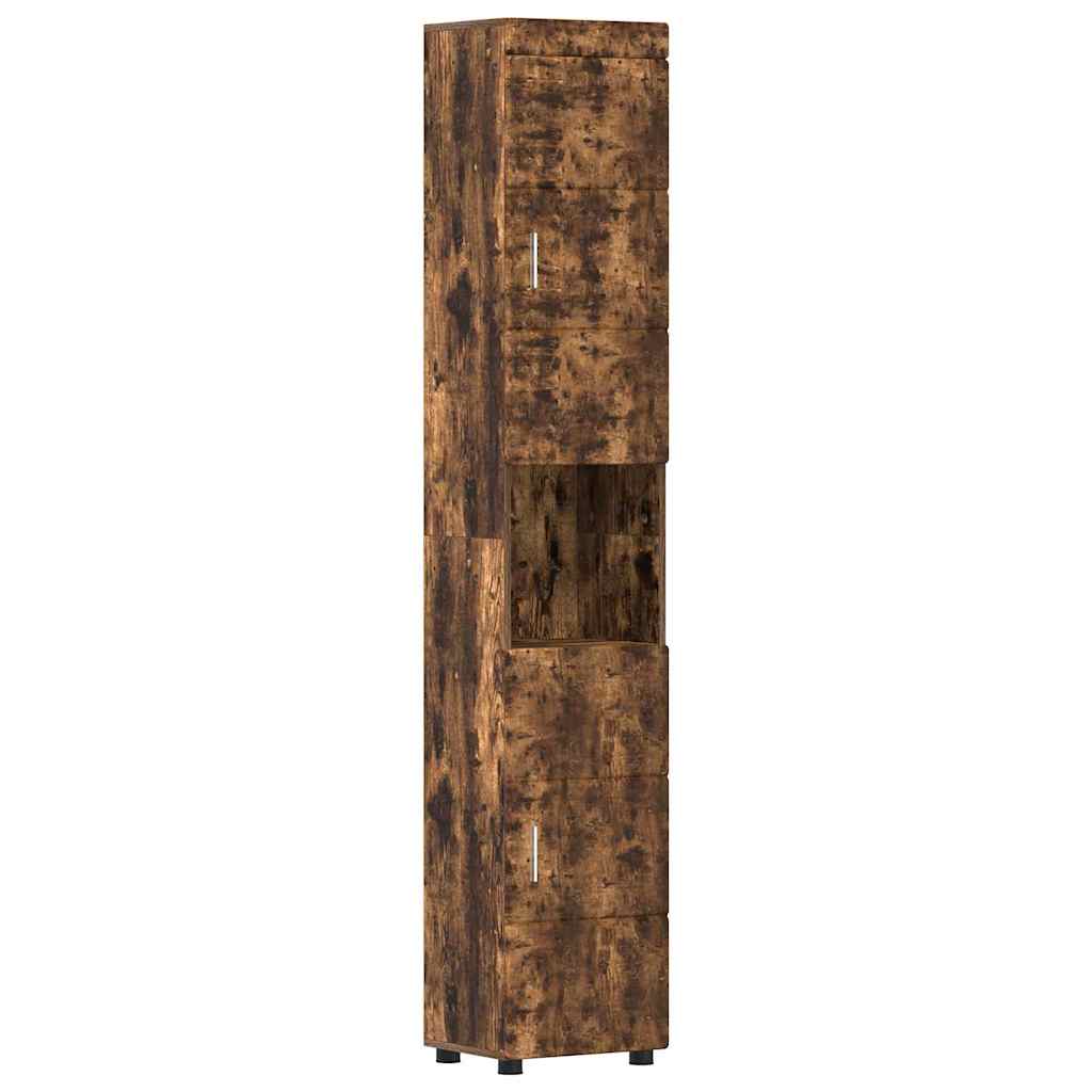 Badezimmer Schrank TULUM Räuchereiche 37 x 31,5 x 203 cm