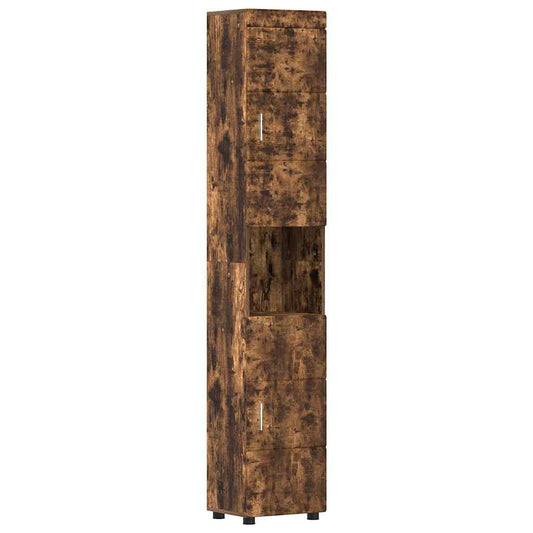 Badezimmer Schrank TULUM Räuchereiche 37 x 31,5 x 203 cm
