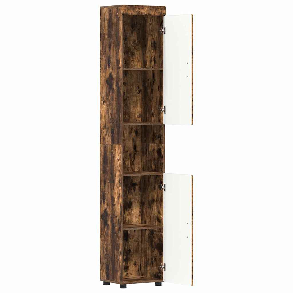 Badezimmer Schrank TULUM Räuchereiche 37 x 31,5 x 203 cm