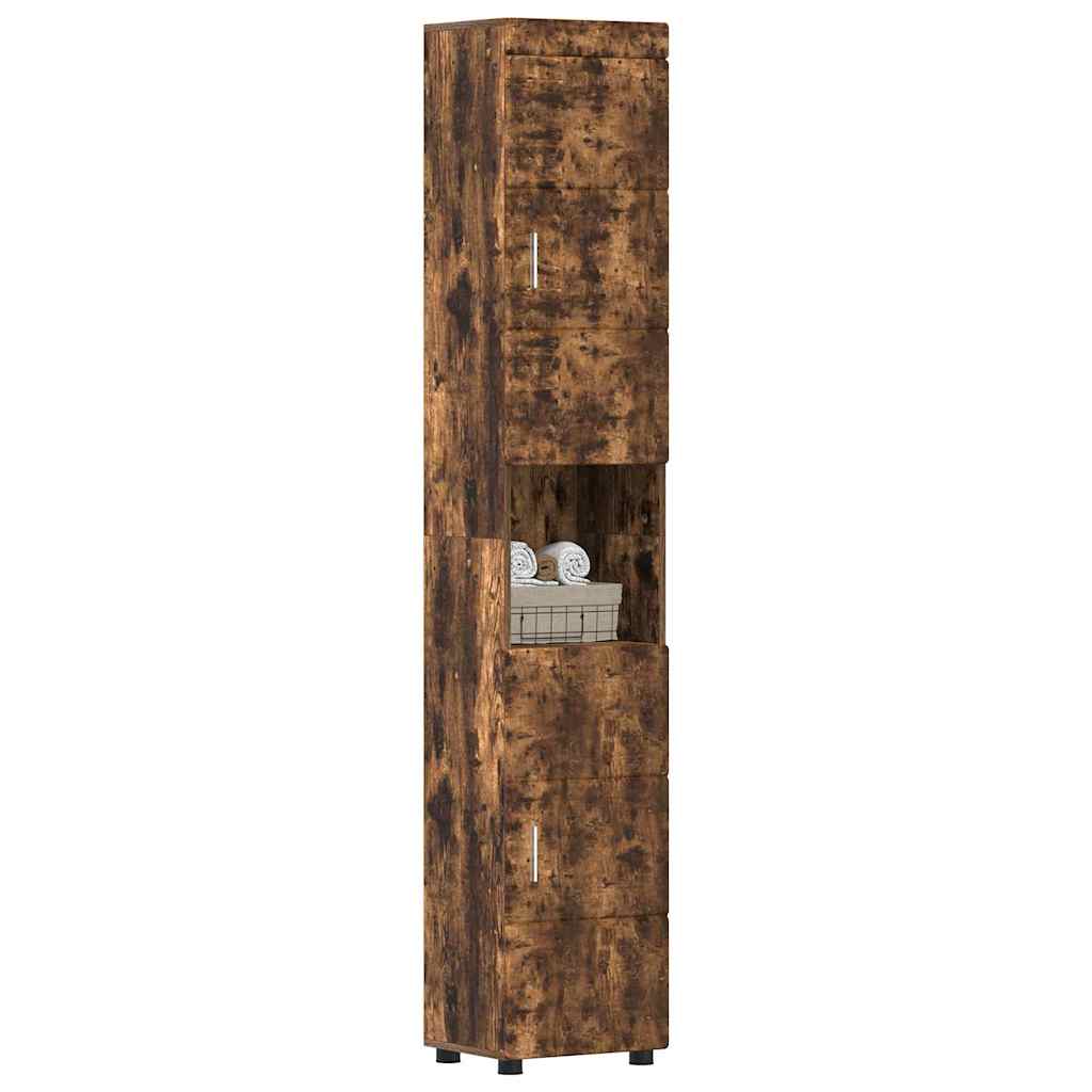 Badezimmer Schrank TULUM Räuchereiche 37 x 31,5 x 203 cm