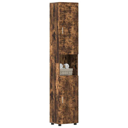 Badezimmer Schrank TULUM Räuchereiche 37 x 31,5 x 203 cm
