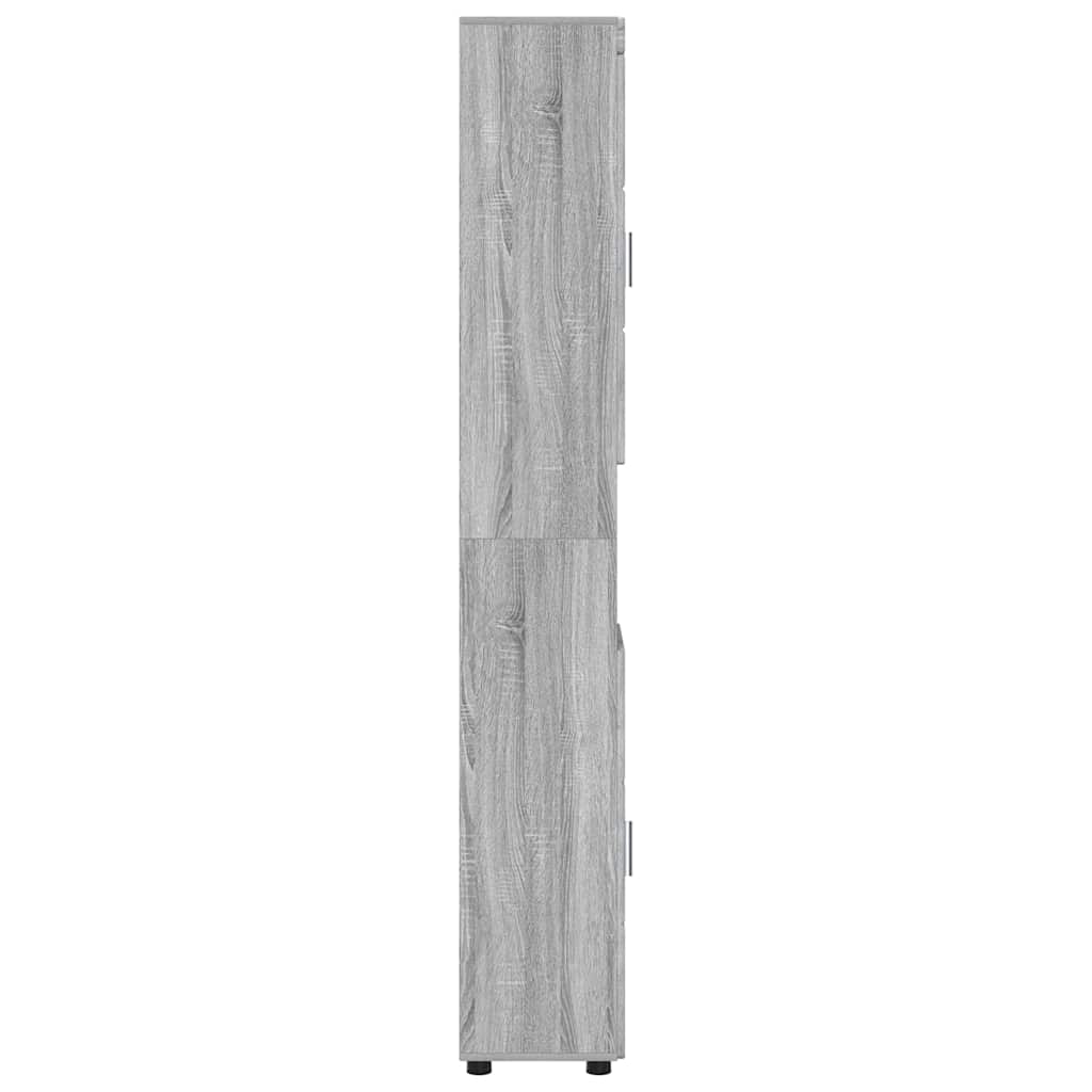 Badezimmer Schrank mit Tür TULUM Grau Sonoma 37 x 31,5 x 203 cm