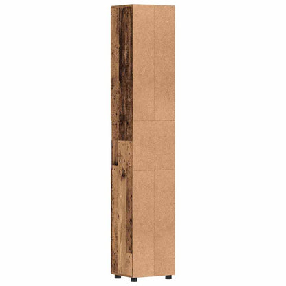 Badezimmer Schrank mit Tür TULUM Altholz 37 x 31,5 x 203 cm