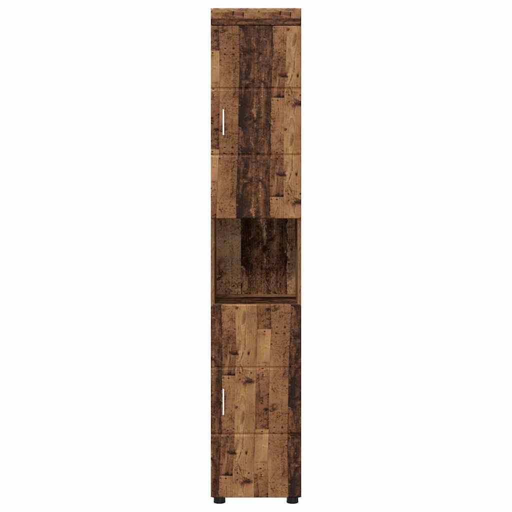 Badezimmer Schrank mit Tür TULUM Altholz 37 x 31,5 x 203 cm
