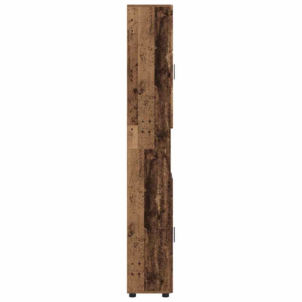 Badezimmer Schrank mit Tür TULUM Altholz 37 x 31,5 x 203 cm