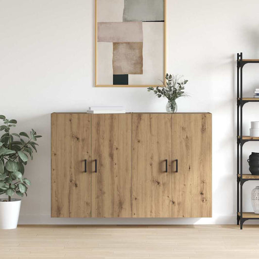 Wandmontierte Schränke 2 pcs Eiche handwerklich