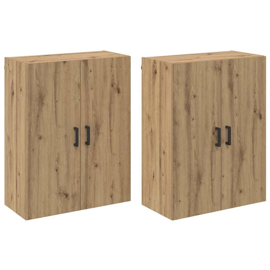 Wandmontierte Schränke 2 pcs Eiche handwerklich