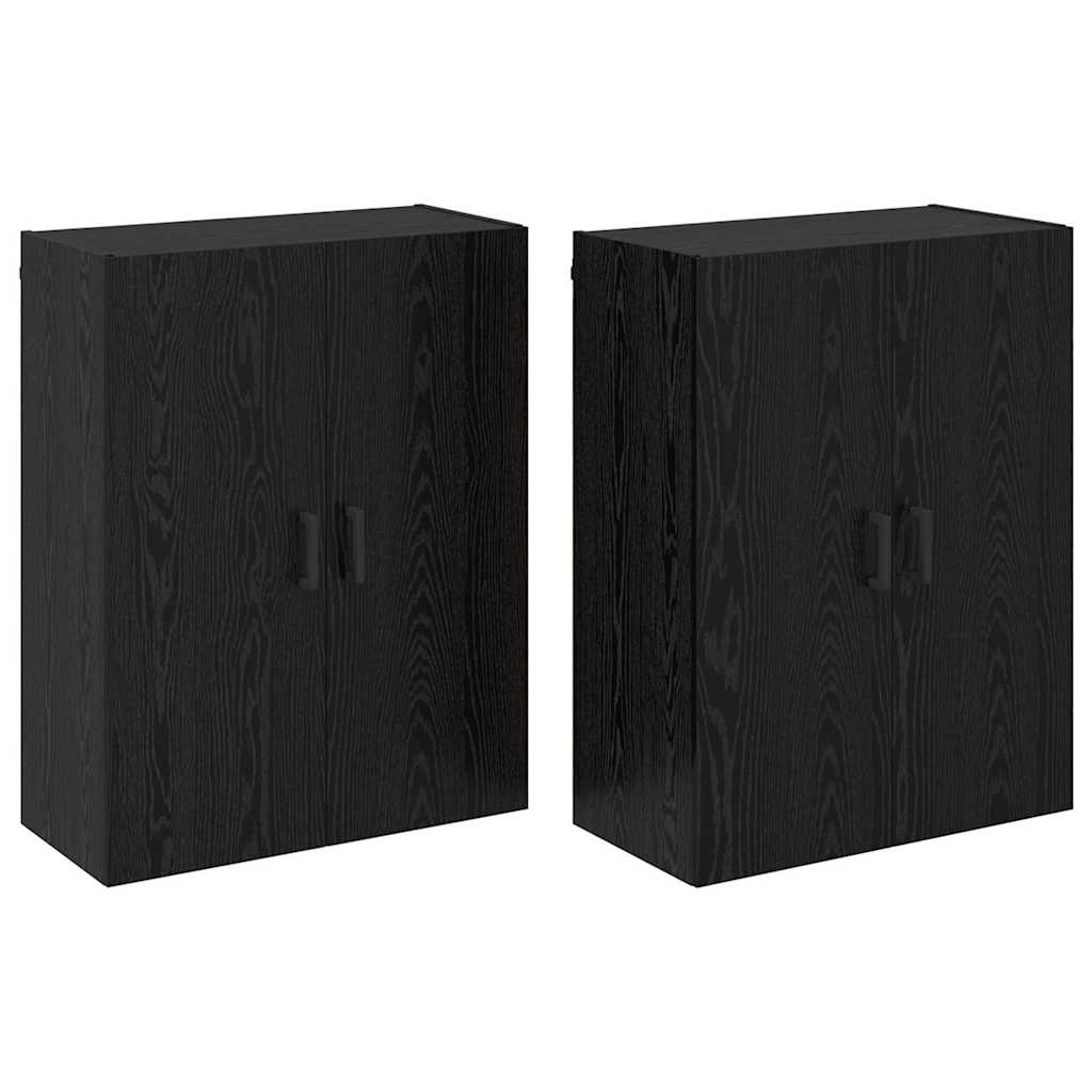 Wandmontierte Schränke 2 pcs Schwarze Eiche 69.5 x 34 x 90 cm
